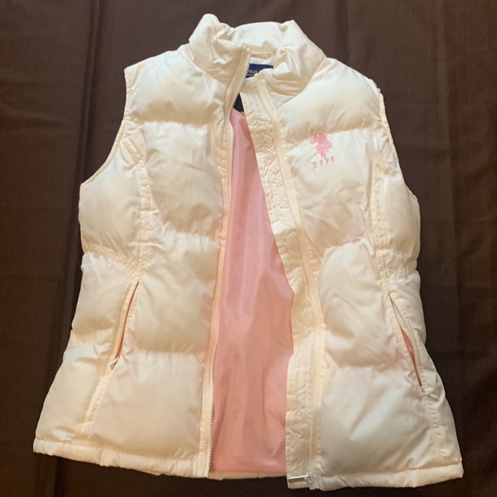 Pink and White Winter Vest